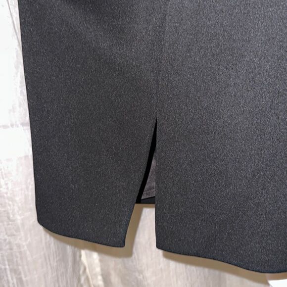 Ted Baker 14 (5) Black Geodese V Neck Front Slit Back Zip Sleeveless Shift Dress - Picture 10 of 17